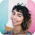 Girl with a big ice cream